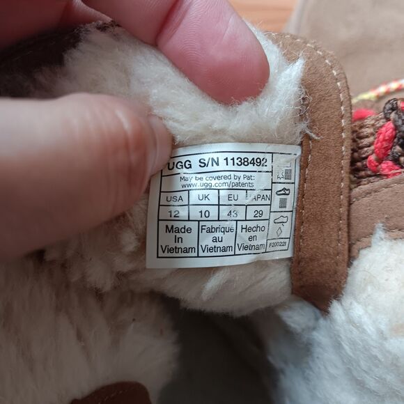 UGG Classic Mini II Braid Platform Chestnut Suede Boots Sz 12 Winter Outdoor - Picture 9 of 10